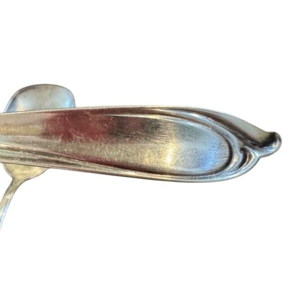 Vintage Silver Plated Salad Serving Spoon & Fork Set With Elegant Design - Picture 10 of 11